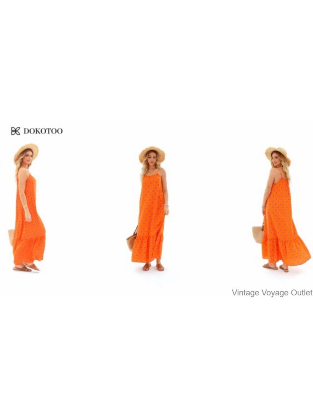 Boho Floral Maxi Dress with Spaghetti Straps - Picture 6 of 6